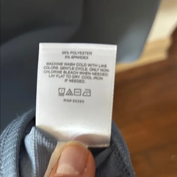 Express Blue Ribbed Blouse - Picture 4 of 4